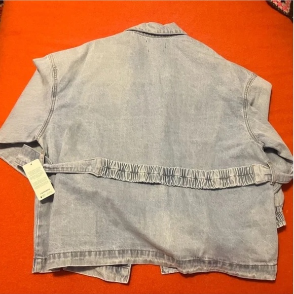 Organic cotton oversized belted denim jacket overshirt NWT - Picture 14 of 15